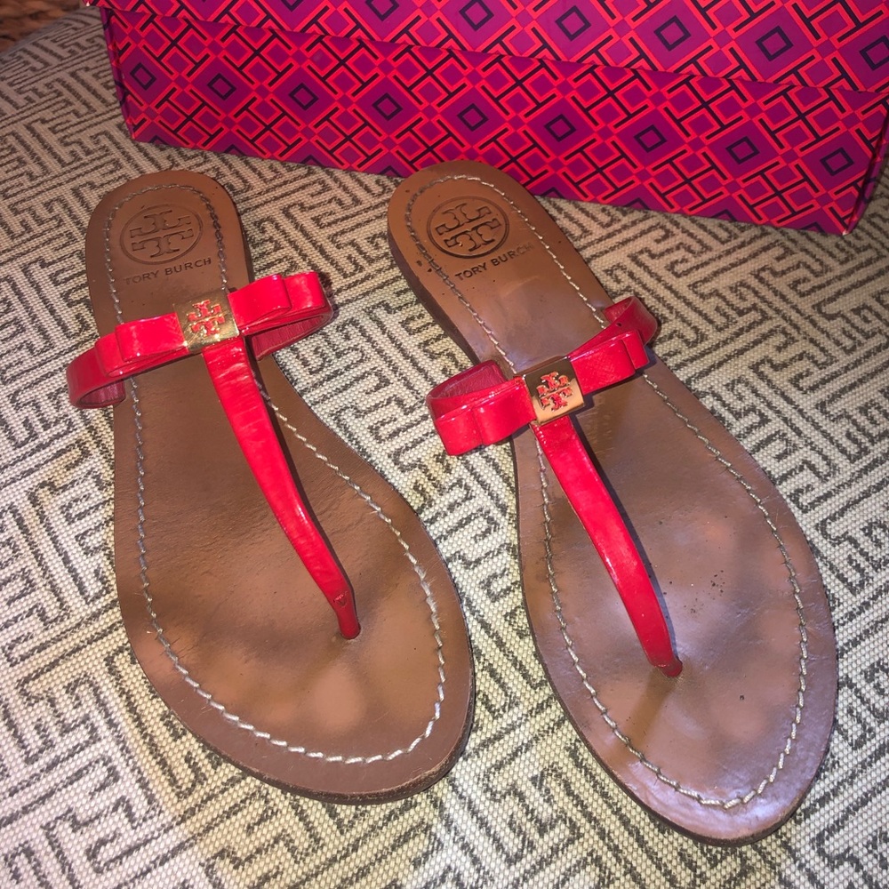 Tory Burch Leighanne flat thong Carnival Red